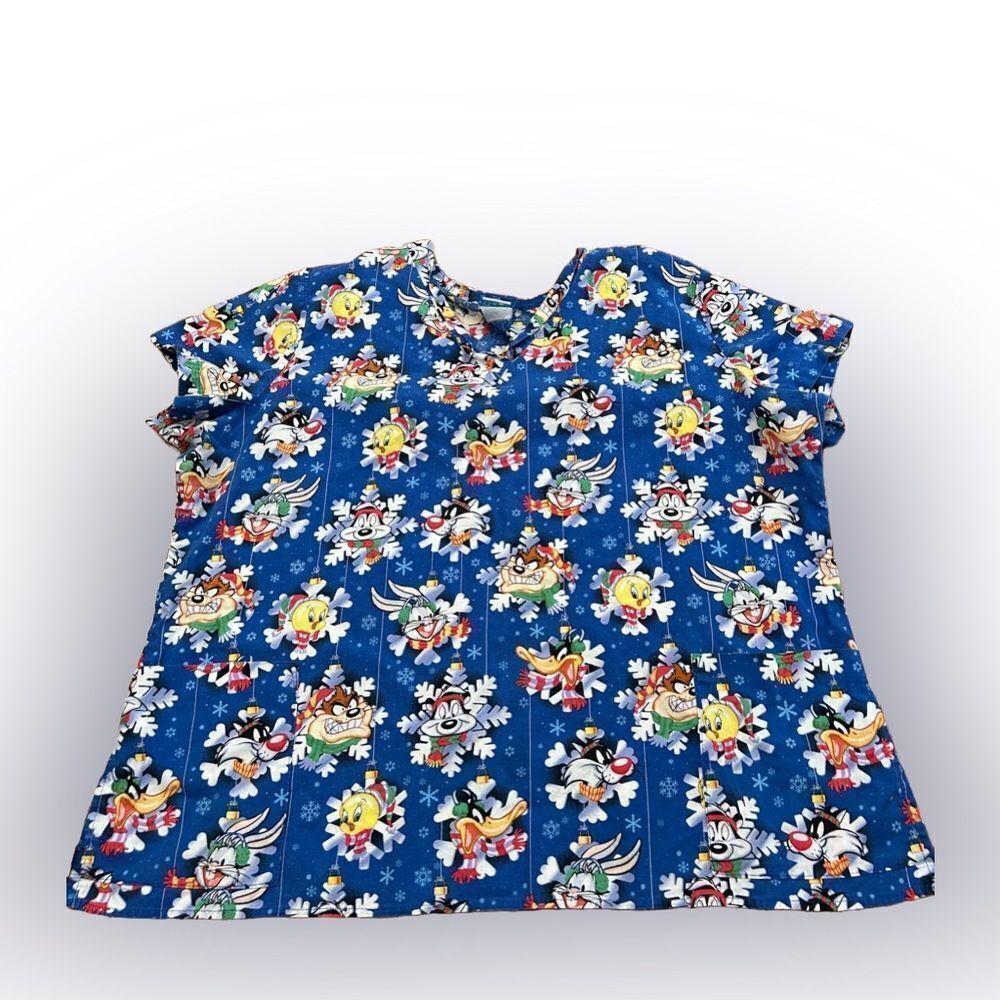 Vintage Looney Tunes Christmas Scrub Top